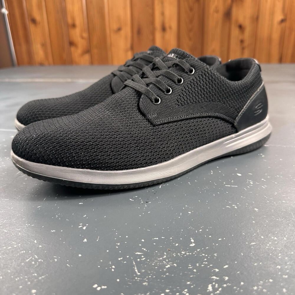 Skechers Mens Darlow-Velogo Oxford Size 10.5 Black Lace Low Profile 204090
